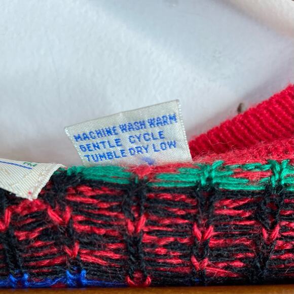 Vintage Boundary Waters Acrylic Fair Isle Boyfriend Grandpa Cardigan Sweater L - Picture 9 of 9